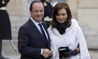 Cristina y Hollande en conferencia de prensa conjunta