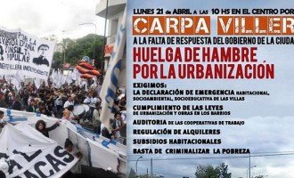 “Carpa Villera” y huelga de hambre en el Obelisco