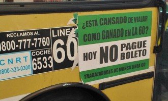 Desde el lunes trabajadores de la Línea 60 no cobrarán boleto