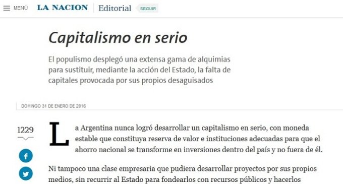 El “capitalismo en serio” según La Nación