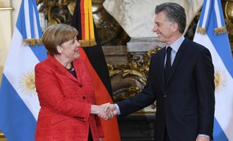 Macri recibió a Merkel entre elogios mutuos y promesas de libre comercio