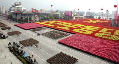 File photo of a parade to commemorate the 65th anniversary of the founding of the Workers' Party of Korea in Pyongyang
