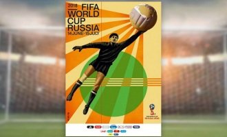 Afiche Rusia 2018: Lev Yashin, el Sputnik y el constructivismo soviético