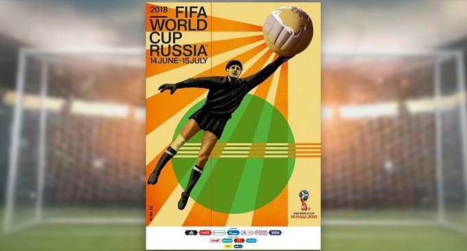 Afiche Rusia 2018: Lev Yashin, el Sputnik y el constructivismo soviético