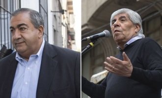 Mientras la CGT se reunía con el FMI, Moyano encabezaba un acto en Ferro