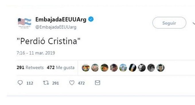 “Perdió Cristina”: las relaciones (probadas) de la Embajada de EEUU y el gobierno de Macri