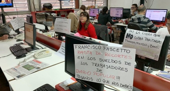 Conflicto en Diario Popular por salarios adeudados