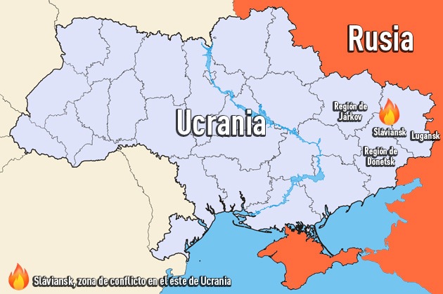 Mapa Ucrania Slaviansk
